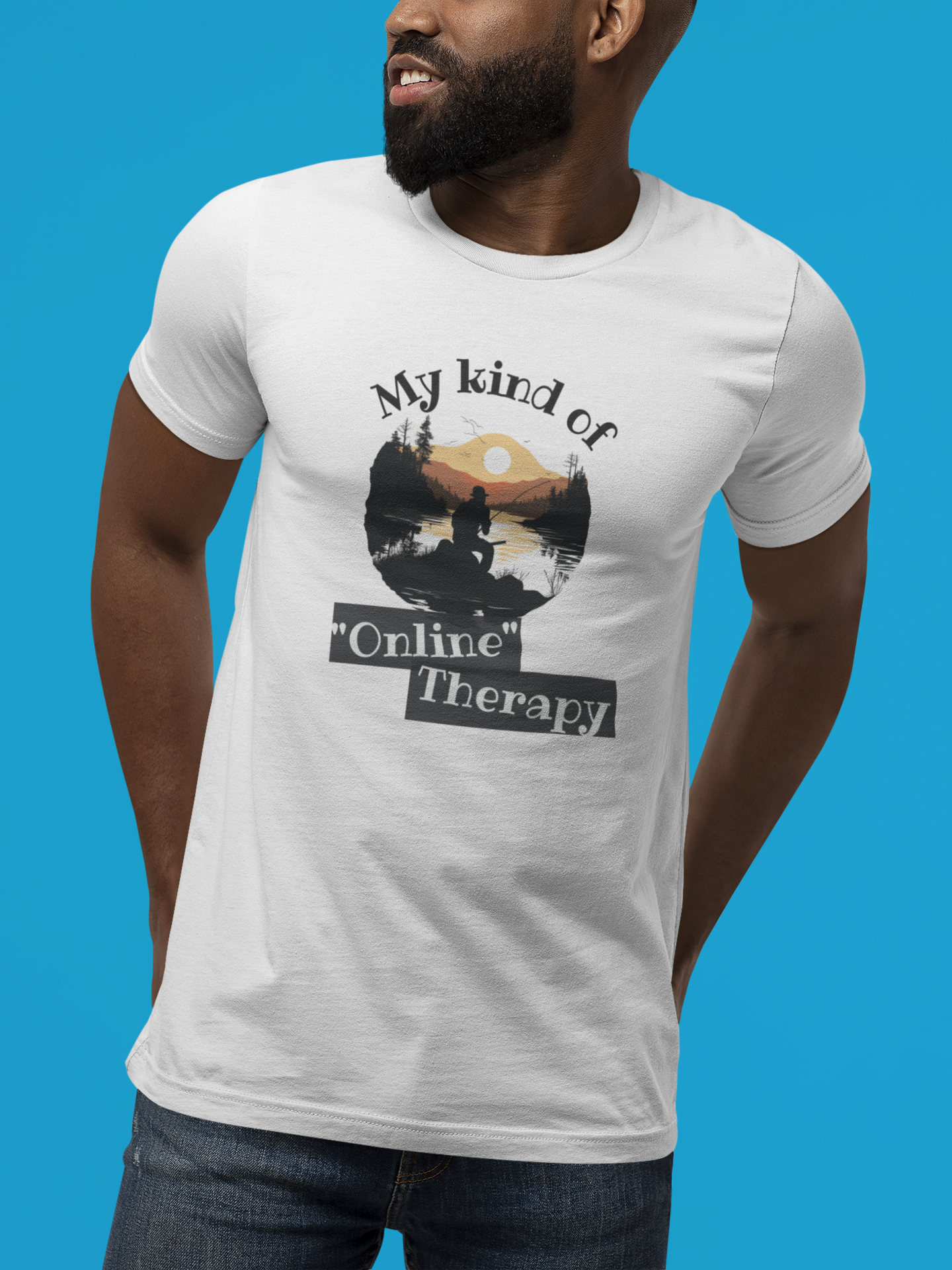 Funny fishing t-shirt - "On-line Therapy"