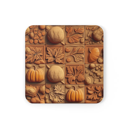 Autumn Corkwood Coaster Set