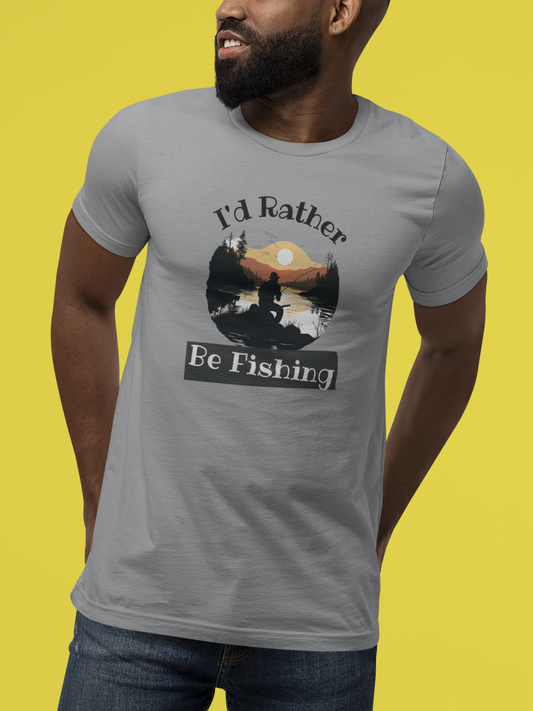 I'd rather be fishing tee shirt