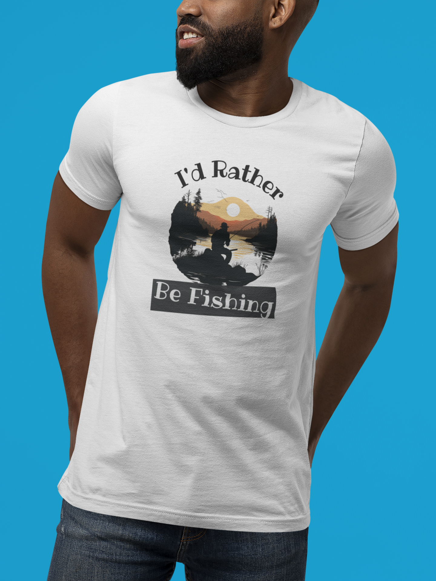 I'd rather be fishing tee shirt