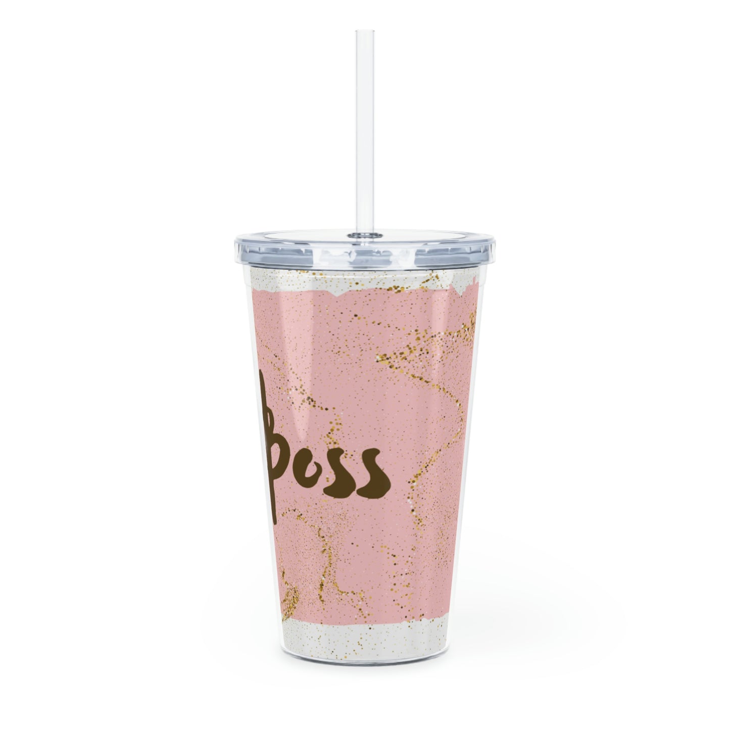 Girl Boss Plastic Tumbler with Straw